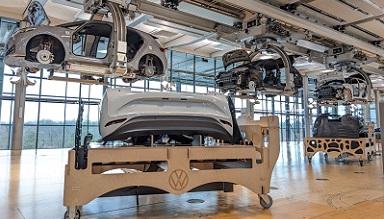 Ausschnitt der Fahrzeugproduktion,der Automobilindustrie für die das Unternehmen ligenium u.a. tätig ist