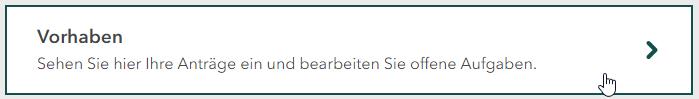 Screenshot der Schaltfläche Vorhaben