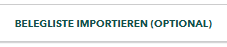 Screenshot eines Buttons für den Beleglistenimport