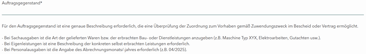 Screenshot mit Hinweistexten