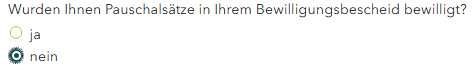 Screenshot Einzelauswahlfeld Pausschalsätze