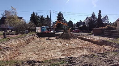 Baustelle mit Bagger